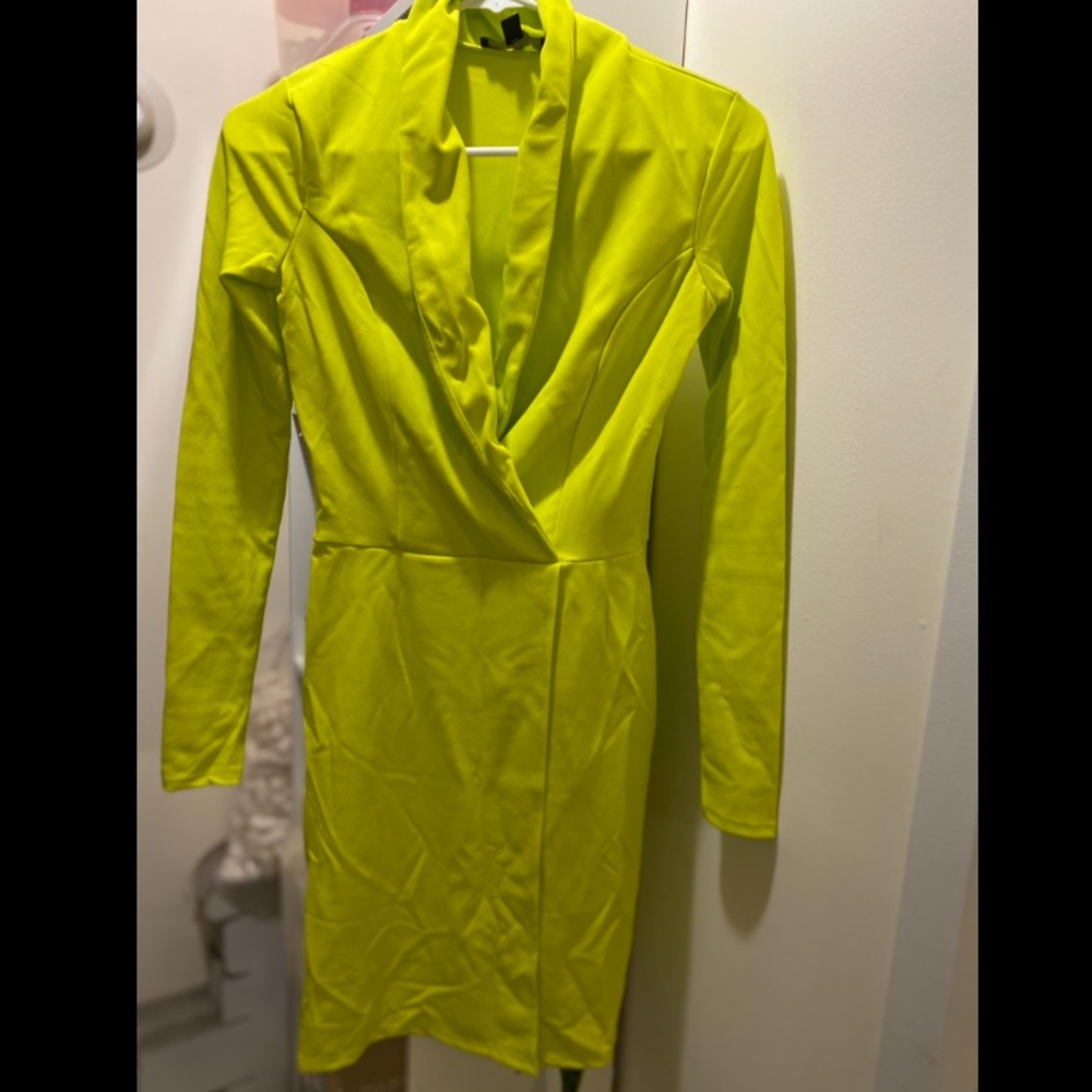 Neon Green Blazer Dress